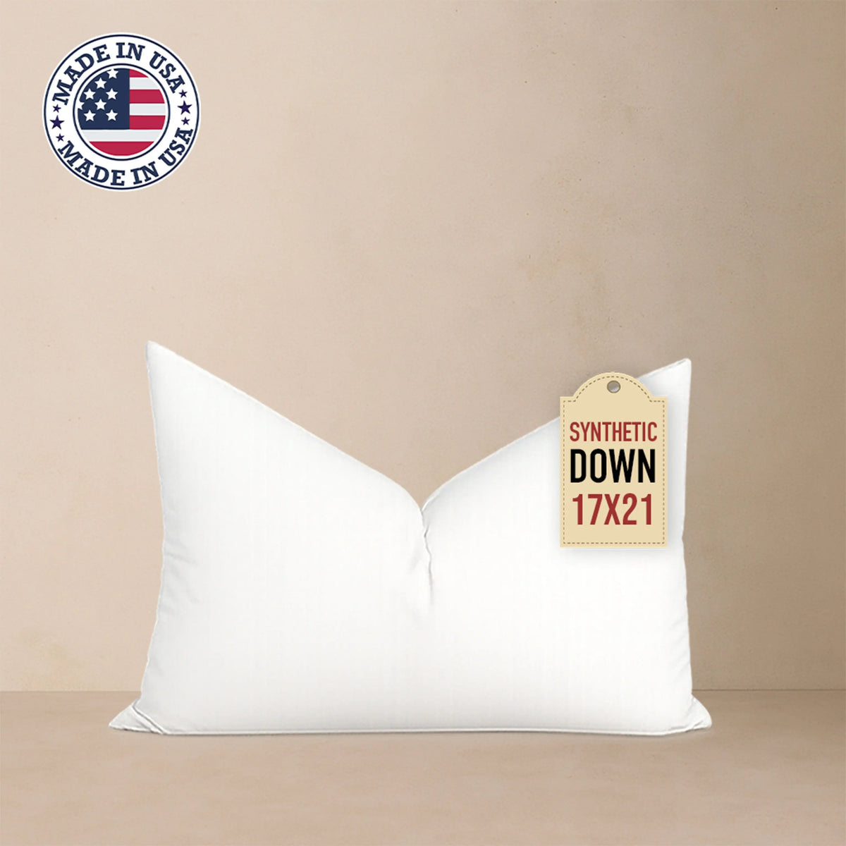 17x21 Throw Pillow Insert: Hypoallergenic Faux Down, Indoor Outdoor, Made in USA HICKORY MADE